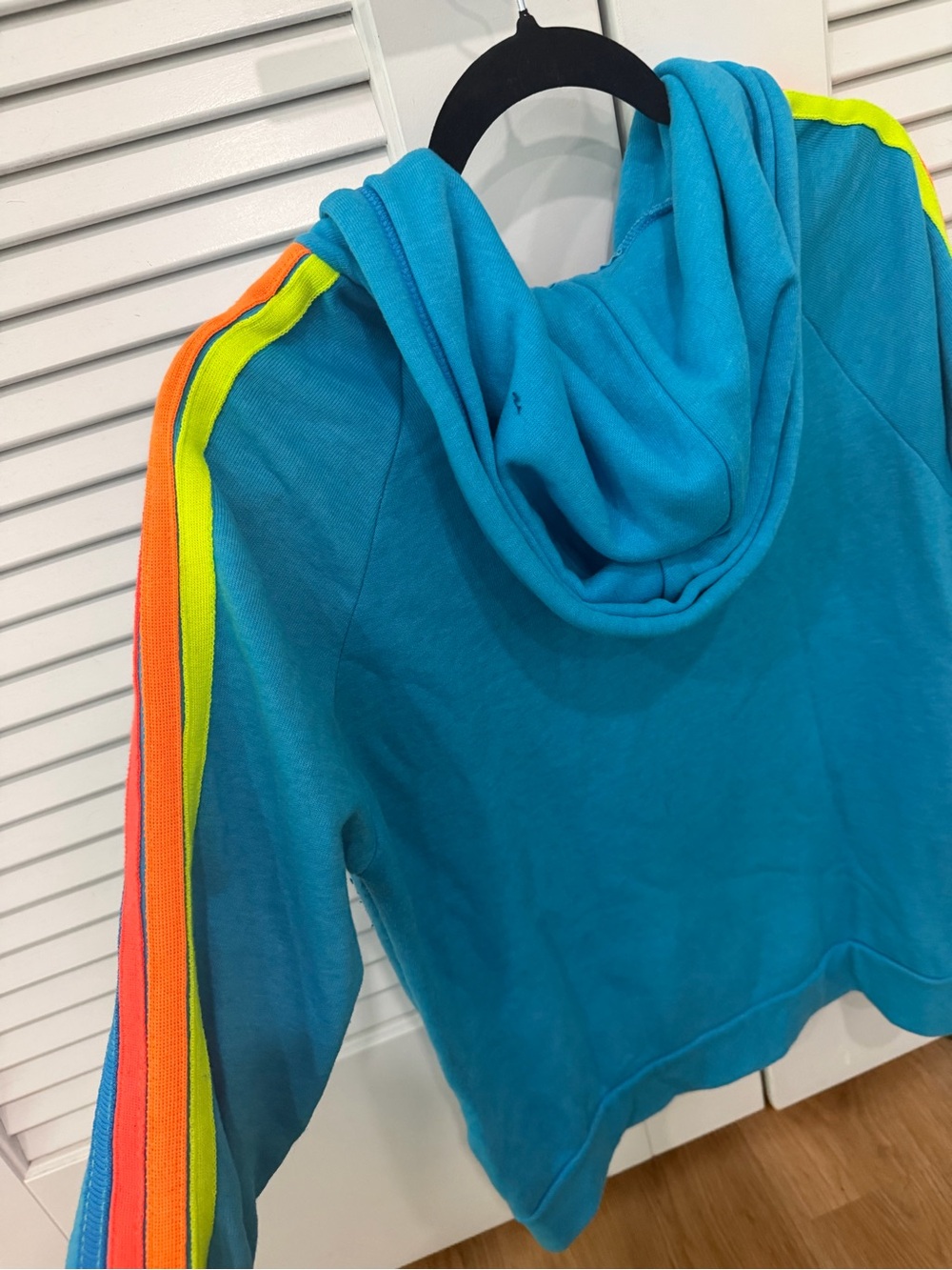 Aviator Nation Blue Zip-Up Hoodie with Rainbow Stripe - Picture 3 of 3